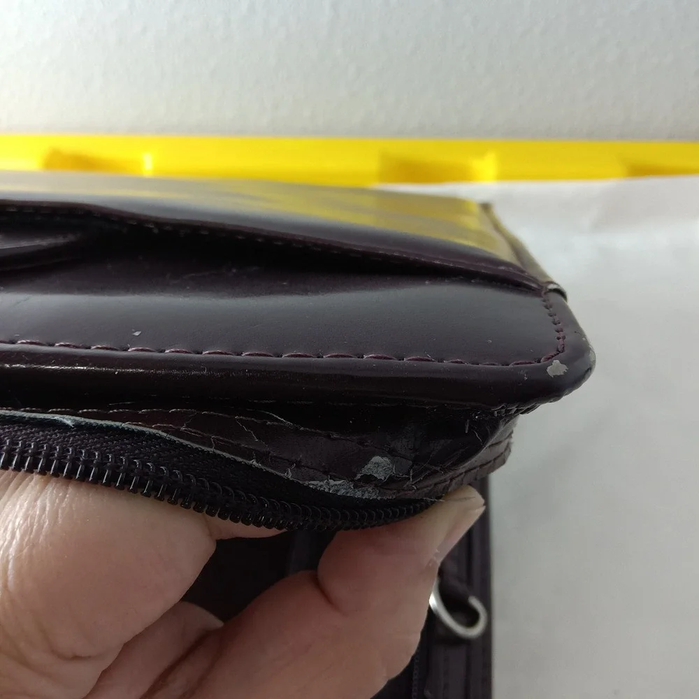Vintage Franklin Covey Burgundy Zip Planner Binder Retractable Handles Organizer